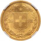 Switzerland. 20 Francs, 1883 NGC MS64 - 2