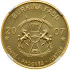 Burkina Faso. Essai 25,000 Francs, 2007 NGC MS67 - 2