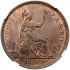 Great Britain. Penny, 1868 NGC MS65 RB - 2