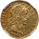 France. 1/2 Louis d' Or, 1643-A NGC MS63