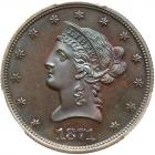 1871 Pattern Eagle. Copper, Reeded Edge. Judd-1173. Pollock-1315 High Rarity 7