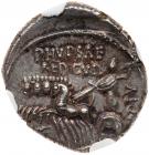 M. Aemilius Scaurus and Pub. Plautius Hypsaeus. Silver Denarius (3.79 g), 58 BC - 2