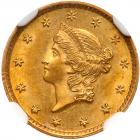 1849 $1 Gold Liberty. Open Wreath NGC MS63