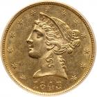 1843 $5 Liberty PCGS AU58