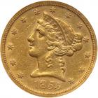 1855-S $5 Liberty PCI AU50