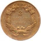 1866 $3 Gold PCGS EF45 - 2