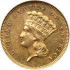 1886 $3 Gold ANACS AU55