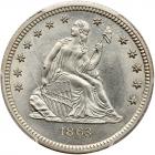 1863 Liberty Seated 25C PCGS MS66