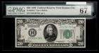 1928, $20 Federal Reserve Note. PMG Superb Gem Unc 67EPQ