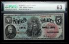 1869, $5 United States Note. PMG Choice Uncirculated 63