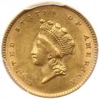 1854 $1 Gold Indian PCGS MS62