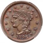 1846 N-1 R1 Small Date, Repunched 18 PCGS graded MS64 Brown