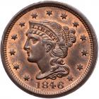 1846 N-18 R1 Small Date PCGS graded MS64 Red & Brown, CAC Approved