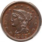 1847 N-1 R2 Boldly Repunched Date PCGS graded MS62 Brown