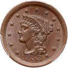 1853 N-19 R1 Repunched 853 PCGS graded MS63 Brown