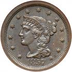 1857 N-1 R1 Large Date NGC graded MS63 Brown