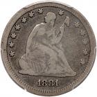 1881 Liberty Seated 25C PCGS F12