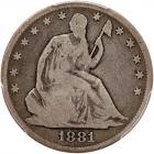 1881 Liberty Seated 50C PCGS G6