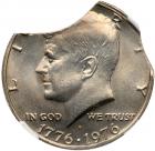 1976-D Double Curved Clips NGC graded Mint Error Unc Details Obverse Wheel Mark