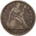 1844 Liberty Seated $1 PCGS F15