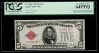 1928, $5 Legal Tender Note. Error. PCGS Very Choice New 64PPQ