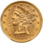 1882 $5 Liberty PCGS MS62