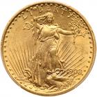 1908 $20 St. Gaudens. No Motto