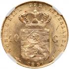 Netherlands. 10 Gulden, 1897 NGC MS65 - 2