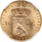 Netherlands. 10 Gulden, 1897 NGC MS64 - 2