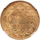 Switzerland. 10 Francs, 1913-B NGC MS63 - 2