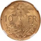 Switzerland. 10 Francs, 1914-B NGC MS62 - 2