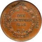 France. Pattern 10 Centimes, 1848 NGC MS62 BR - 2