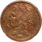 France. Pattern 10 Centimes, 1848 NGC About Unc