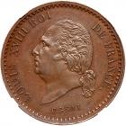 French Colonies. Essai 10 Centimes, 1824-A NGC MS62 BR