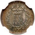 Great Britain. 1 1/2 Pence, 1839 NGC MS65 - 2