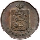 Guernsey. Double, 1830 NGC MS63 BR