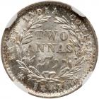 British India. 2 Annas, 1841(C) NGC MS65 - 2