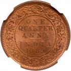 British India. 1/4 Anna, 1889(C) NGC MS65 RB - 2