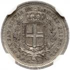 Italian States: Sardinia. 25 Centesimi, 1833-P NGC EF45 - 2