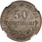 Italy. 50 Centesimi, 1863- M BN NGC MS64 - 2