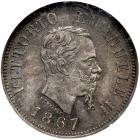 Italy. 50 Centesimi, 1867-M BN NGC MS64