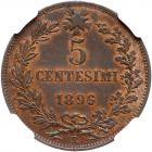 Italy. 5 Centesimi, 1896-R NGC MS63 BR - 2