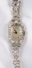 Lady's Vintage Diamond, 14K White Gold Perle Wristwatch