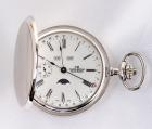 Claude Meylan Sterling Silver Hunting Case Pocket Watch