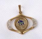 Diamond, Enamel, 18K & 14K Yellow Gold Jewish Pendant