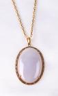 Lavender Jade, 14K Yellow Gold Pendant & 18K Yellow Gold Chain