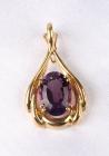 Amethyst, 14K Yellow Gold Pendant/Enhancer