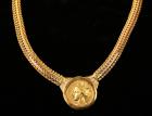 Carthage Gold Stater 350-320 BC, Diamond, High Karat & 14K Yellow Gold Pendant Necklace