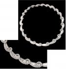 Diamond, 18K White Gold Floral Design Choker Necklace