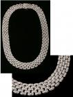 Diamond, 14K White Gold Flexible Link Style Choker Necklace